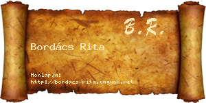 Bordács Rita névjegykártya